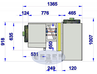 Моноблок настенного типа MGM 525 S ⠀⠀⠀⠀ Объем охлаждаемой площади: 100-254 м³